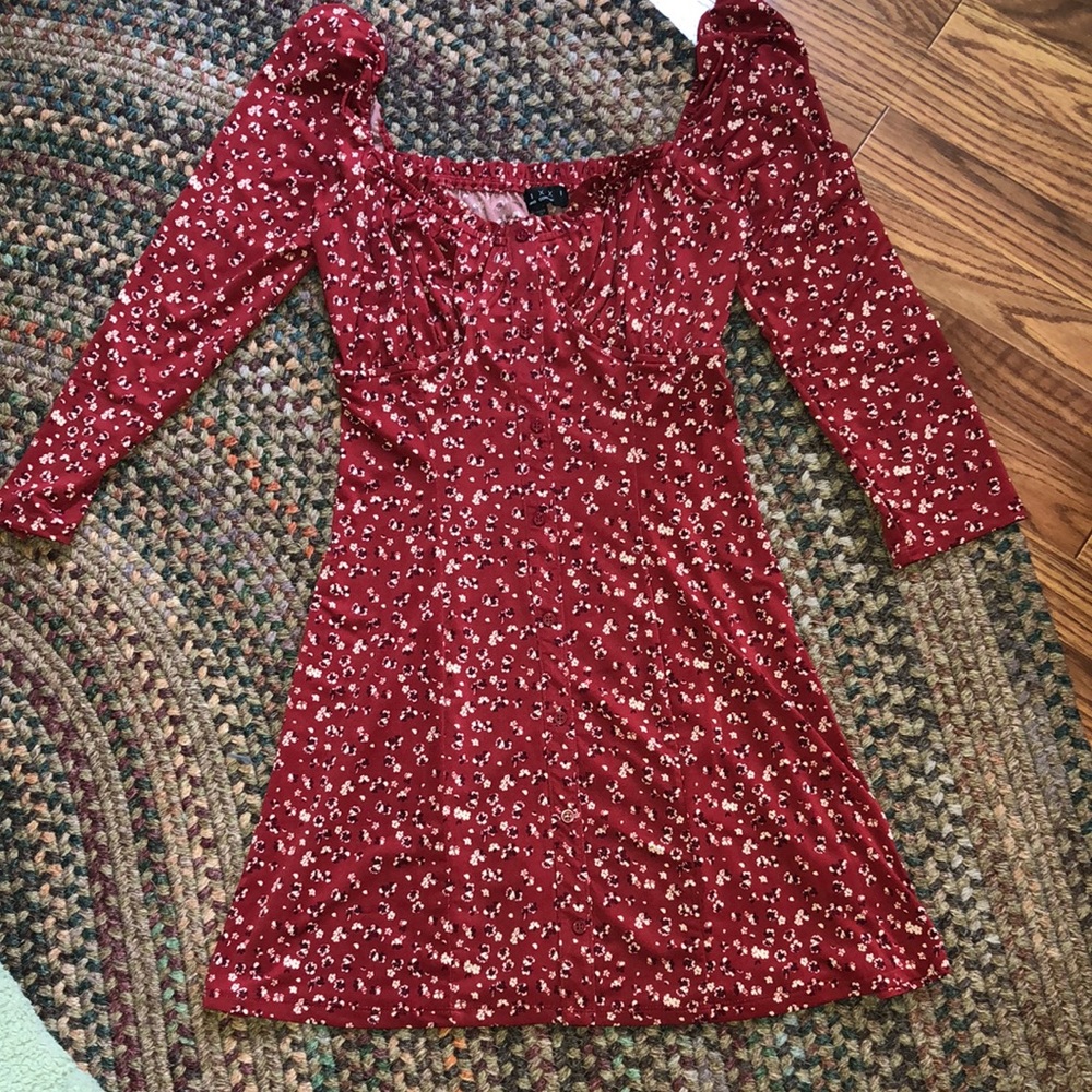 Cottage core ruched bodice dress floral
